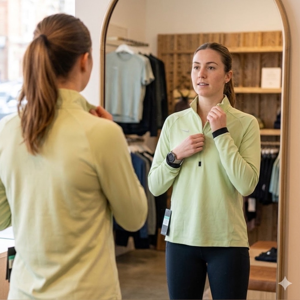 Nike Pistachio Quarter Zip Athletic Pullover Running Size Medium